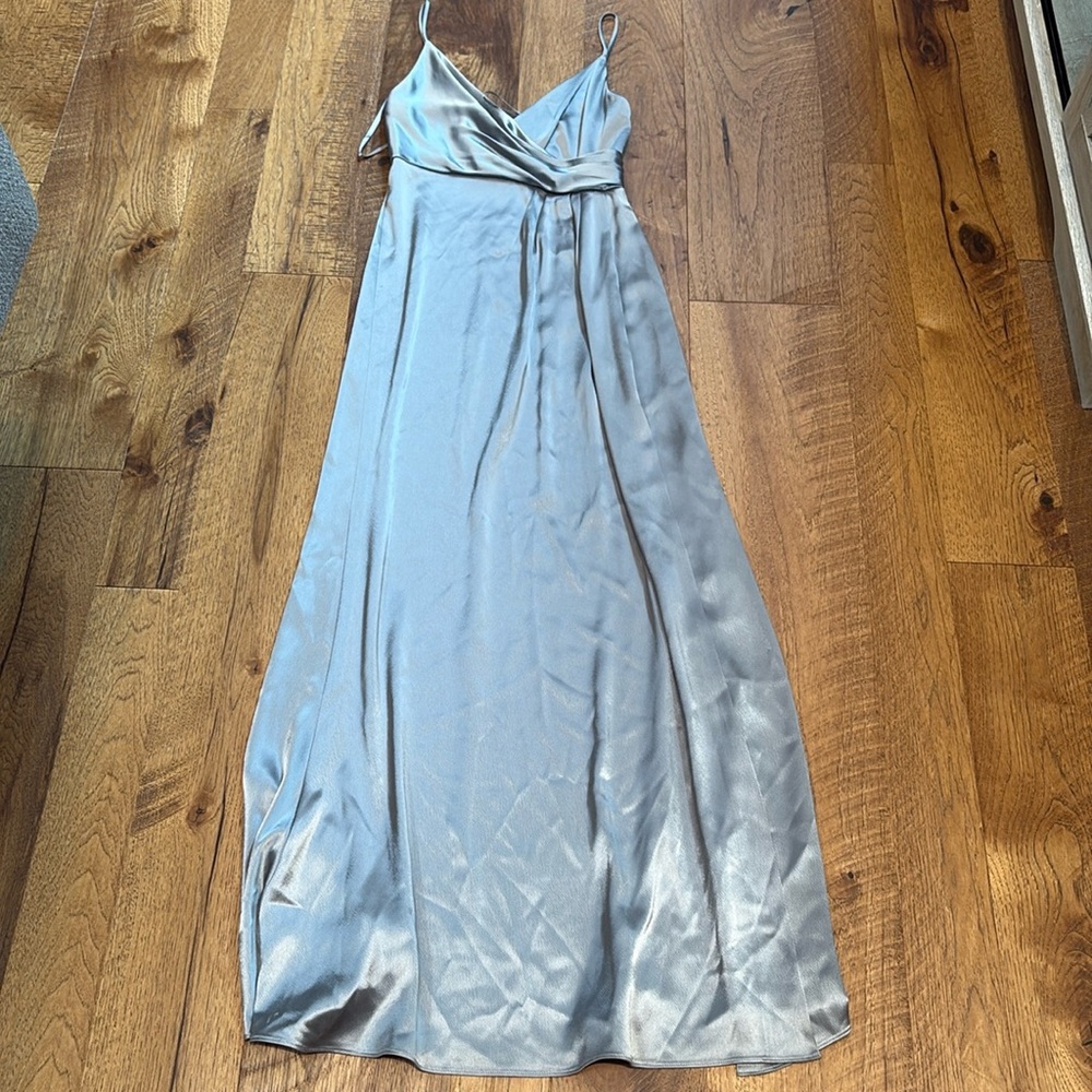 Jill Jill Stuart Woman’s Grey Shiny Maxi Dress Size 0